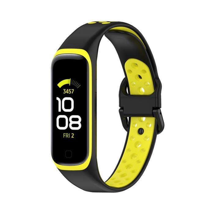 Bild 4, Samsung Galaxy Fit 2 SM-R220 Armband Ihåligt Silikon Svart/Gul