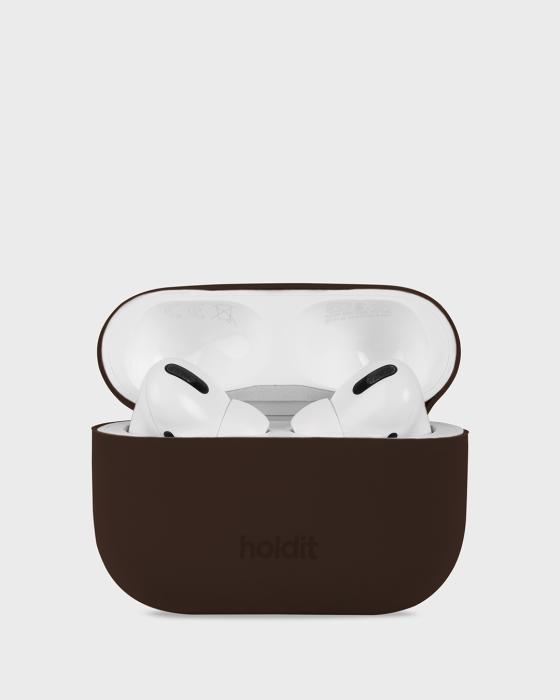 Bild 1, holdit AirPods Pro 1/2 Skal Silikon Chocolate