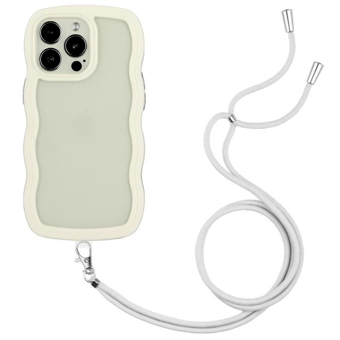 Bild 1, iPhone 16 Pro Max Skal Wavy Hybrid Mobilsnöre Vit