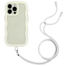 iPhone 16 Pro Max Skal Wavy Hybrid Mobilsn&ouml;re Vit