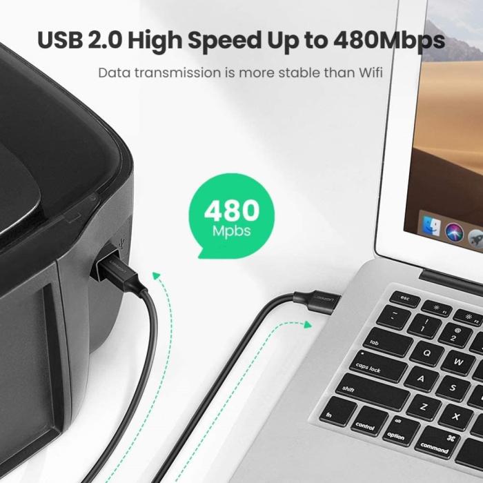 Bild 4, UGREEN 1.5m USB-A - USB-B 2.0 Kabel Svart