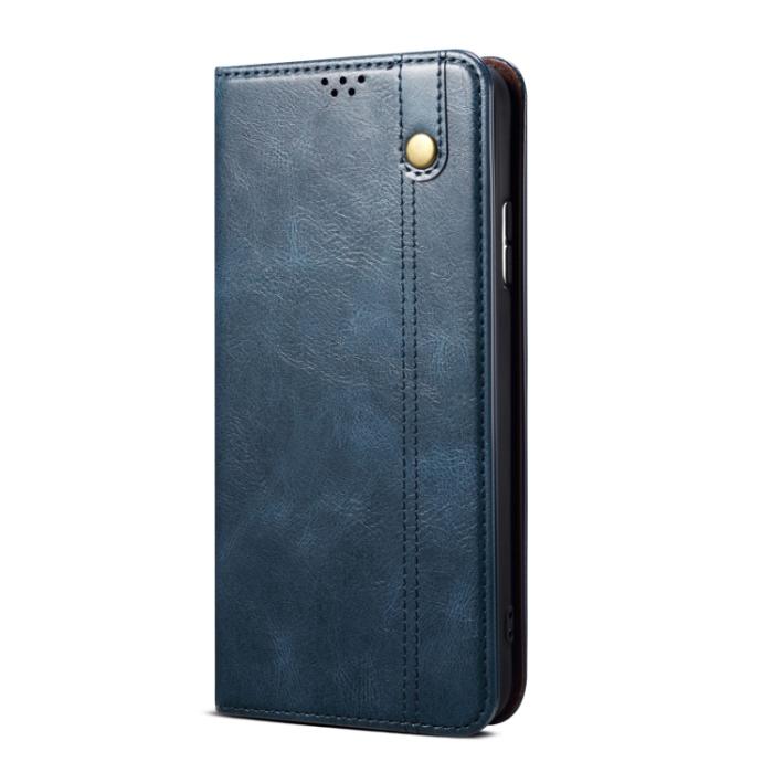 Bild 2, Xiaomi 13 Pro 5G Fodral Oil Wax Flip Läder Blå