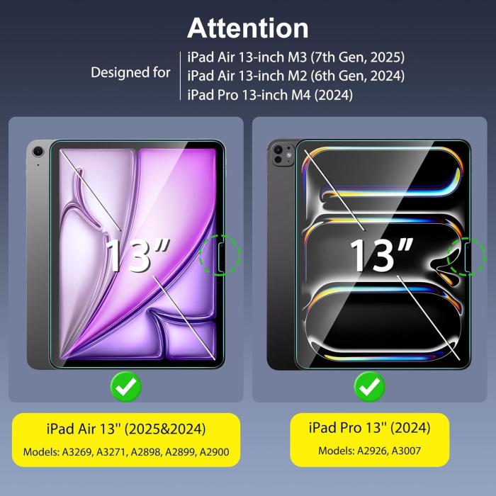 Bild 2, 2-Pack iPad Air 13 2025/2024 Skärmskydd I Härdat Glas