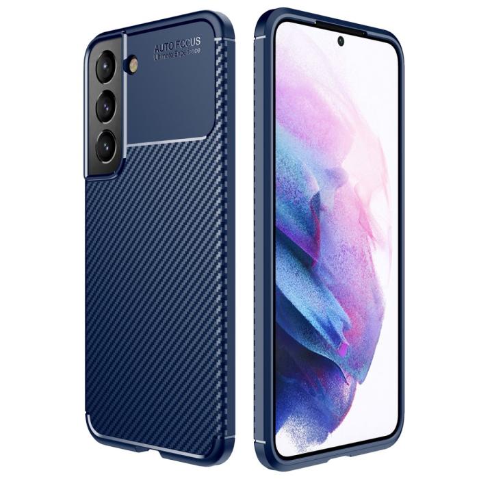Bild 1, Samsung Galaxy S22 Plus Skal Kolfiber Textur Blå