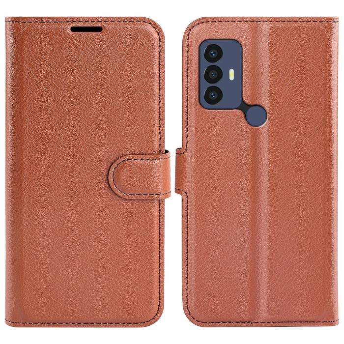 Bild 1, TCL 305 (2022) Fodral Litchi Läder Brun