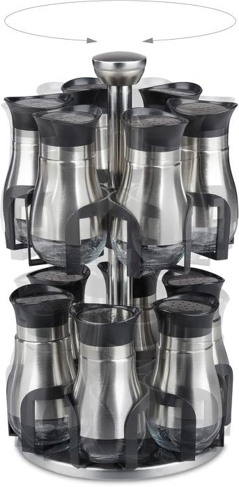 Bild 4, Roterande kryddställ med 12 glasburkar