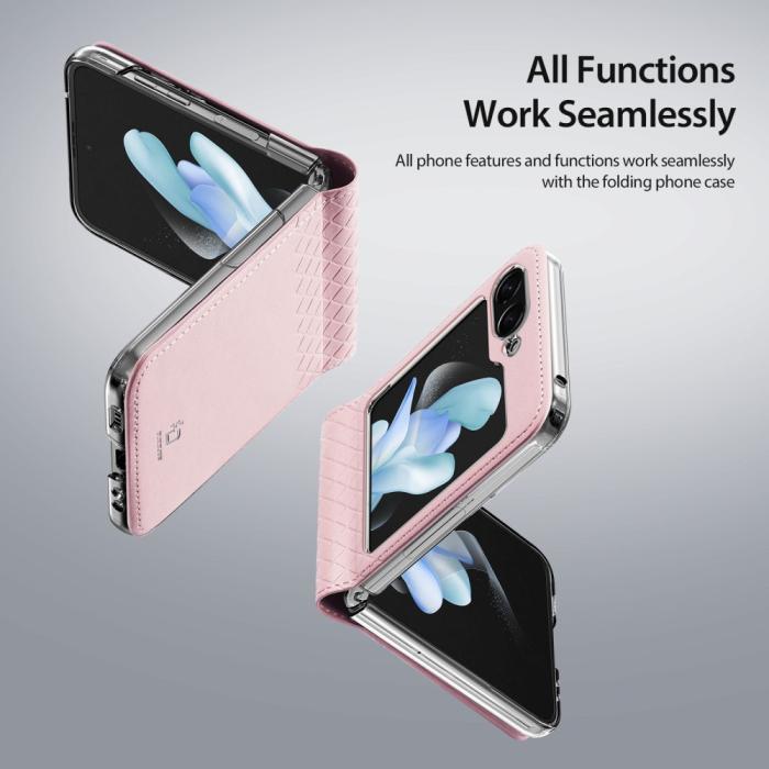 Bild 6, DUX DUCIS Galaxy Z Flip 5 Skal Bril PU-Läder Rosa