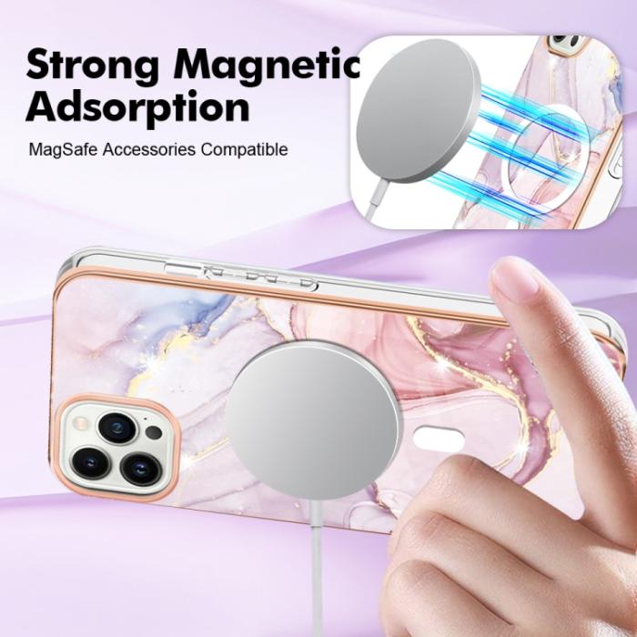 Bild 3, iPhone 15 Pro Skal MagSafe Marmor Roséguld