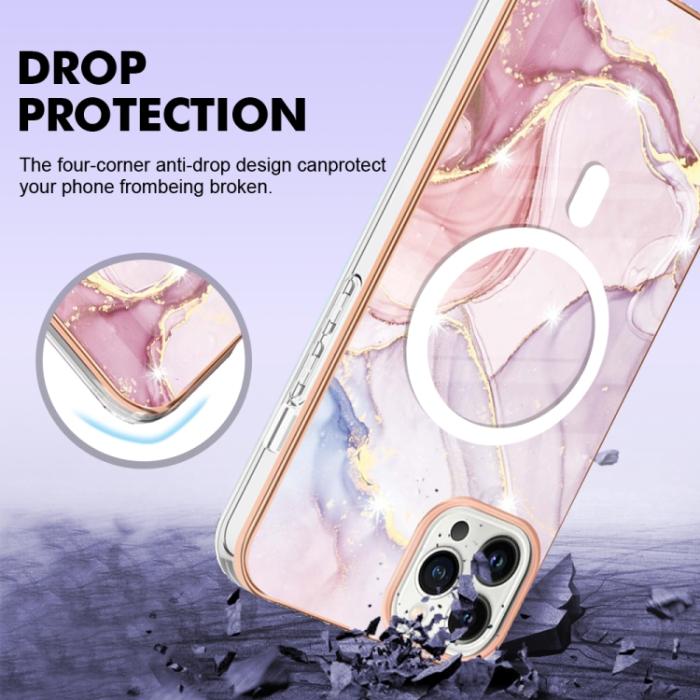 Bild 4, iPhone 15 Pro Skal MagSafe Marmor Roséguld