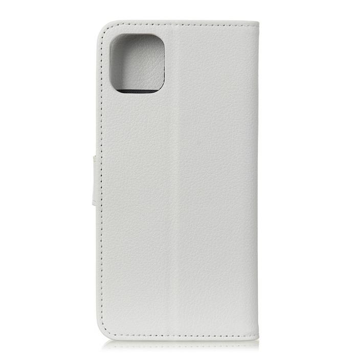 Bild 3, iPhone 12 Pro Max - Litchi Läder Fodral - Vit