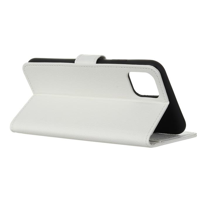 Bild 4, iPhone 12 Pro Max - Litchi Läder Fodral - Vit