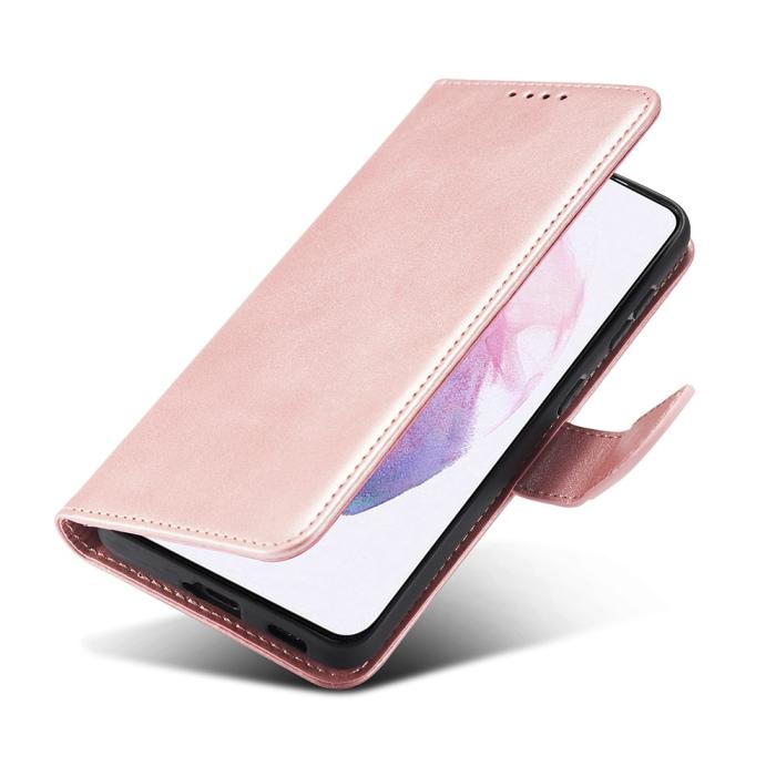 Bild 3, Samsung Galaxy S21 Plus - Klassiskt Läder Fodral - Roséguld