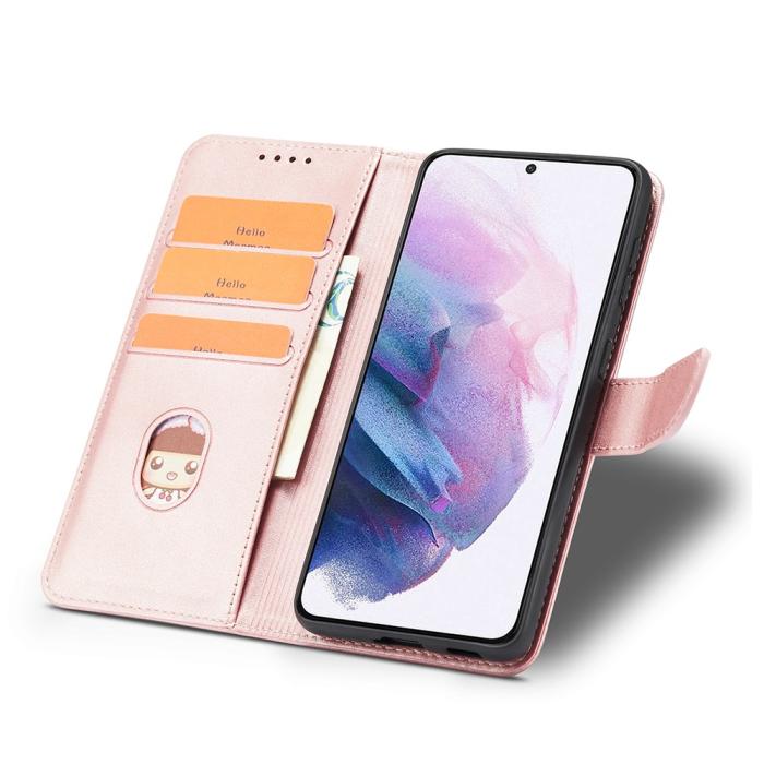 Bild 4, Samsung Galaxy S21 Plus - Klassiskt Läder Fodral - Roséguld