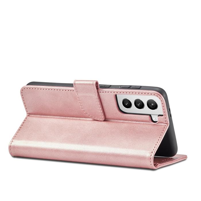 Bild 5, Samsung Galaxy S21 Plus - Klassiskt Läder Fodral - Roséguld