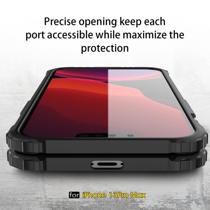 Bild 4, iPhone 13 Pro Max - Shockproof Armor Hybrid Skal - Silver