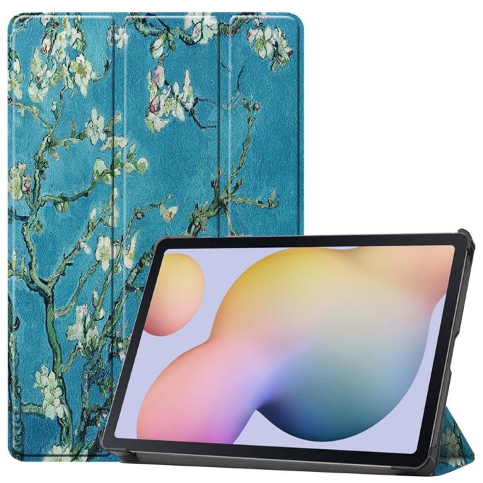 Bild 1, Samsung Galaxy Tab S7 / Tab S8 - Tri-Fold Fodral - Peach Blossom