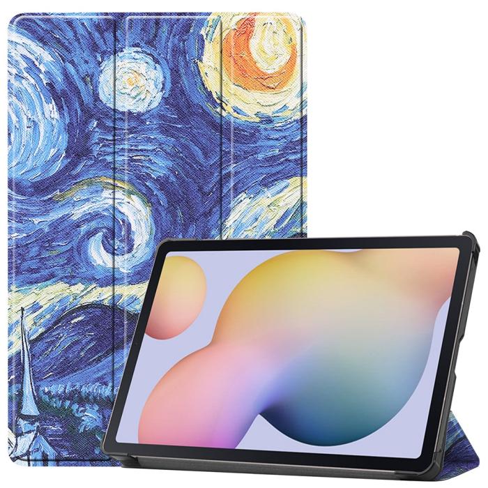 Bild 1, Samsung Galaxy Tab S7 / Tab S8 - Tri-Fold Fodral - Brush Painting