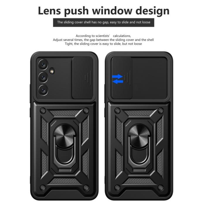 Bild 2, Samsung Galaxy A14 4G/5G Skal Ring CamShield Hybrid Blå