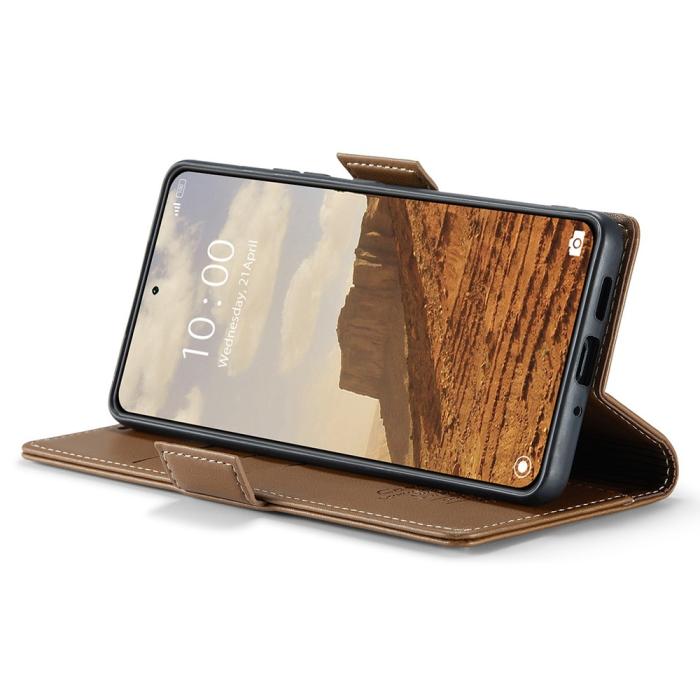 Bild 4, CASEME Xiaomi 14 Fodral RFID Litchi Läder Brun