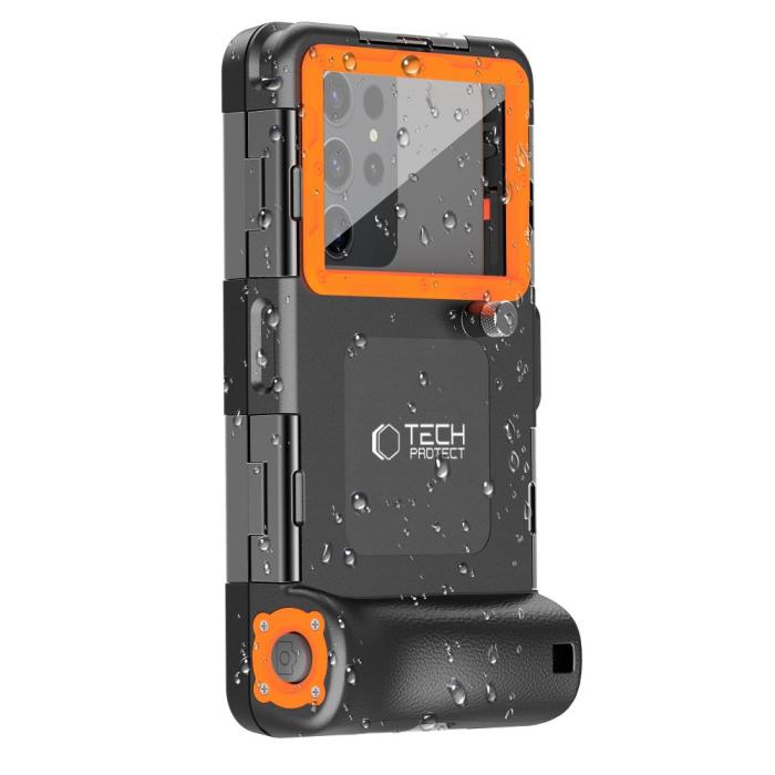 Bild 2, Tech-Protect Universal IPX8 Dykning Vattentätt Fodral Svart/Orange