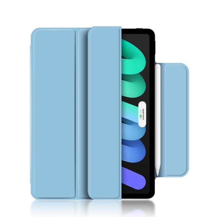 Bild 5, iPad Mini 2024/2021 2in1 Magnetiskt Tri-Fold Fodral Ljus Blå