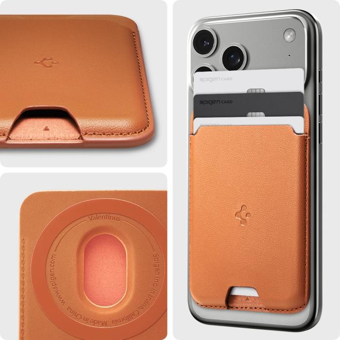 Bild 5, Spigen Magnetisk MagSafe Korthållare Valentinus Orange