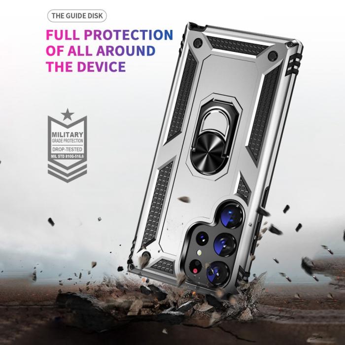 Bild 5, Samsung Galaxy S23 Ultra Skal Ring Armor Hybrid Silver