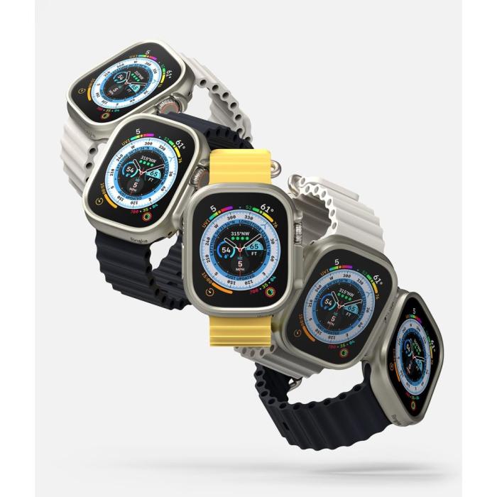 Bild 4, Ringke Apple Watch Ultra 49 mm 2-PACK Skal Slim Titanium Grey/Clear