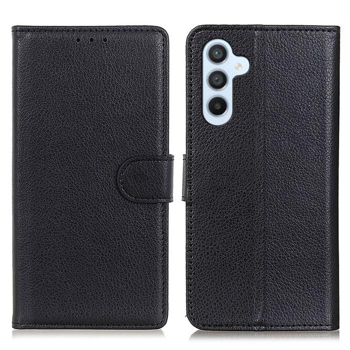 Bild 1, Samsung Galaxy S23 FE Fodral Litchi Läder Svart