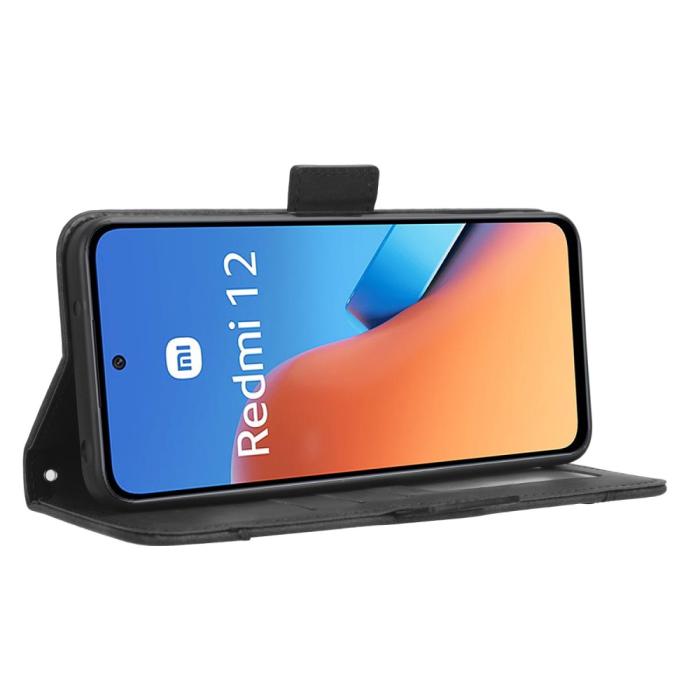 Bild 3, Xiaomi Redmi 12 5G/4G Fodral Med Avtagbart Kortfodral Svart