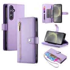 Samsung Galaxy S25 Fodral Multifunktionell L&auml;der Lila
