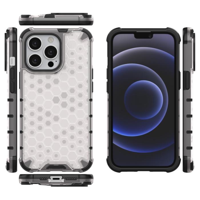 Bild 2, iPhone 14 Pro Max Skal Shockproof Honeycomb Hybrid Vit