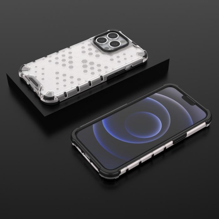 Bild 3, iPhone 14 Pro Max Skal Shockproof Honeycomb Hybrid Vit