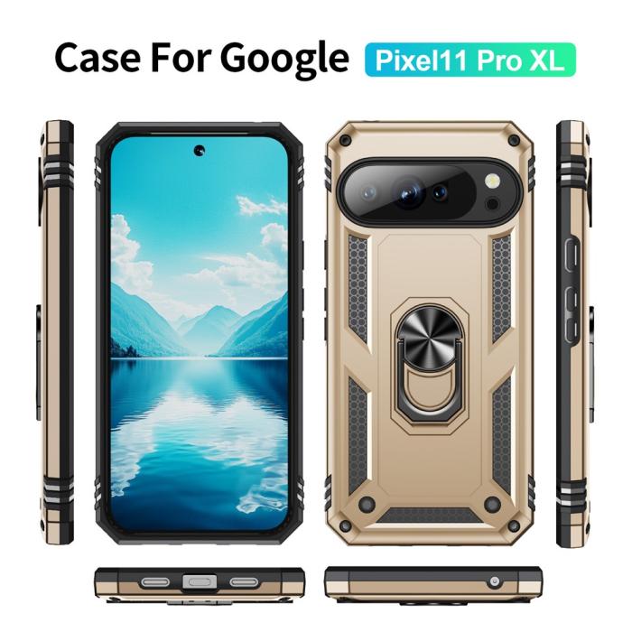 Bild 2, Google Pixel 11 Pro XL Skal Hybrid Kickstand Guld