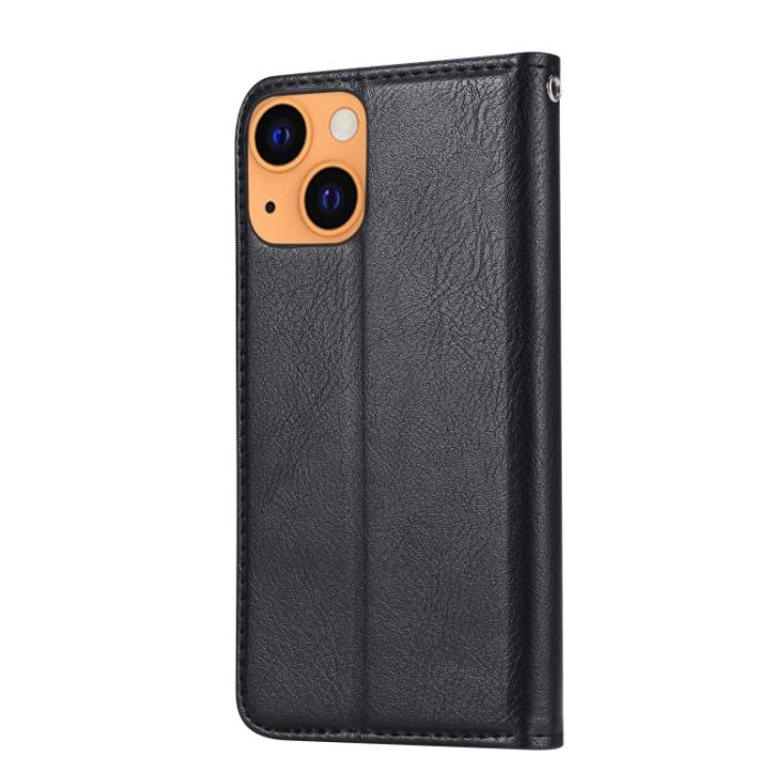 Bild 3, iPhone 14 Fodral Flip Läder Med Frontficka Svart