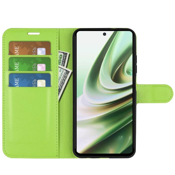 Bild 2, OnePlus Nord CE 3 Lite 5G Fodral Litchi Läder Grön
