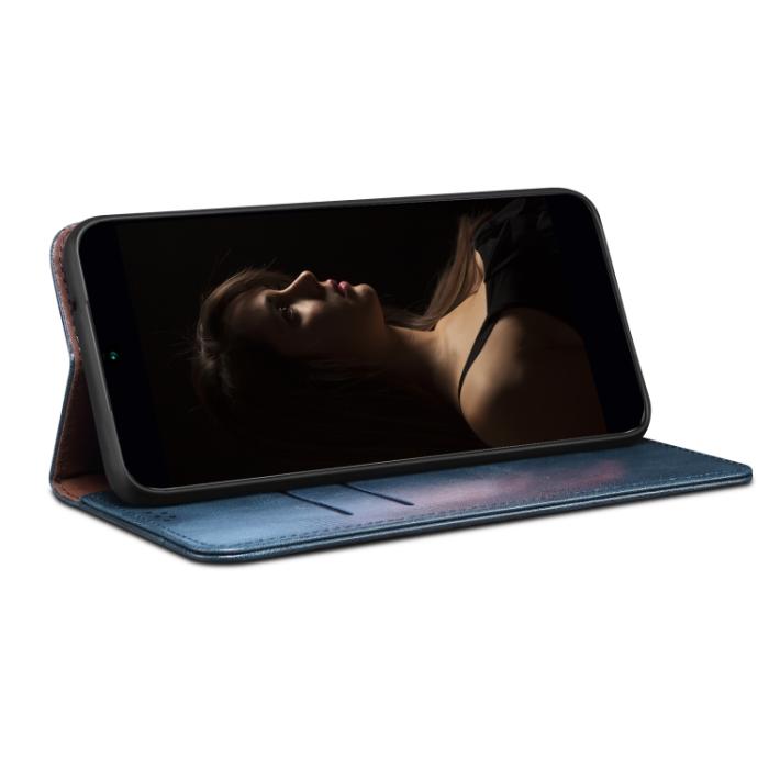 Bild 5, Xiaomi 13 Pro 5G Fodral Oil Wax Flip Läder Blå