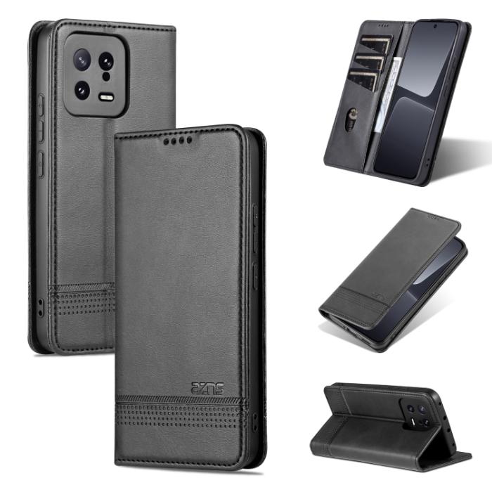 Bild 1, AZNS Xiaomi 13 5G Fodral Flip Läder Svart