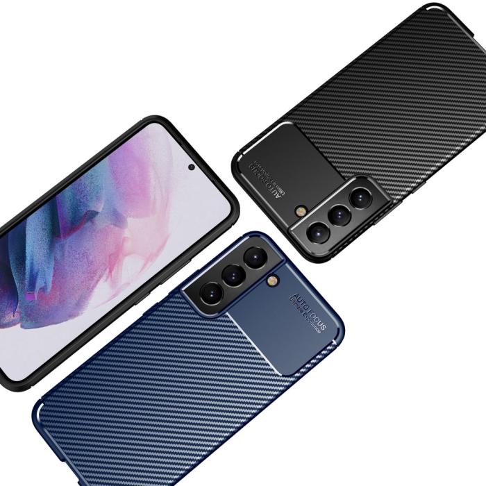Bild 6, Samsung Galaxy S22 Plus Skal Kolfiber Textur Blå