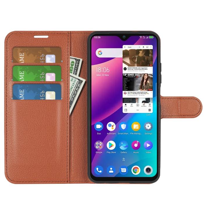 Bild 4, TCL 305 (2022) Fodral Litchi Läder Brun