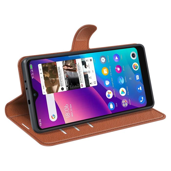 Bild 5, TCL 305 (2022) Fodral Litchi Läder Brun