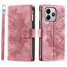 Xiaomi Redmi Note 14 5G Fodral Mandala L&auml;der Ros&eacute;guld