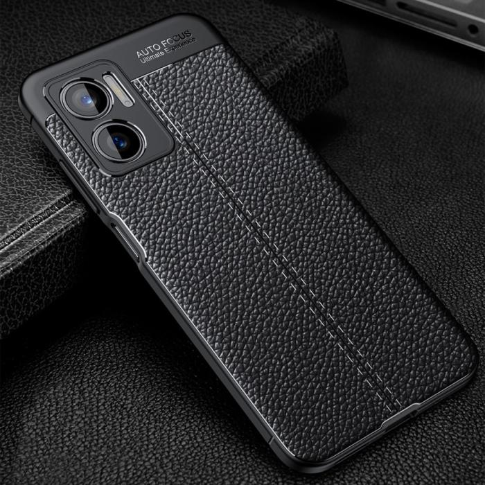 Bild 3, Xiaomi Redmi 10 5G Skal Litchi Textur Svart