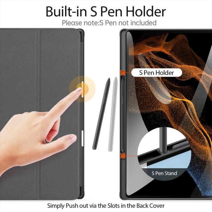 Bild 3, DUX DUCIS Galaxy Tab S9 Ultra DOMO Fodral Tri-Fold Svart