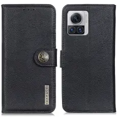 KHAZNEH Motorola Edge 30 Ultra 5G Fodral L&auml;der Svart