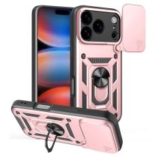 iPhone 17 Pro Skal CamShield Ring Hybrid Ros&eacute;guld