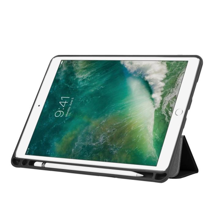 Bild 5, iPad Air (2019) / Pro 10.5 (2017) - Tri-Fold Fodral Med Pennhållare - Svart