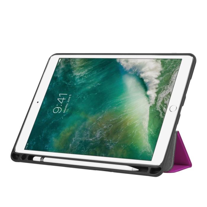 Bild 5, iPad Air (2019) / Pro 10.5 (2017) - Tri-Fold Fodral Med Pennhållare - Lila