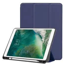 iPad Air (2019) / Pro 10.5 (2017) - Tri-Fold Fodral Med Pennhållare - Mörk Blå