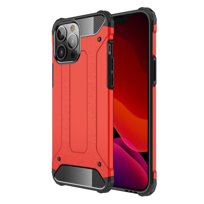 Bild 1, iPhone 13 Pro Max - Shockproof Armor Hybrid Skal - Röd